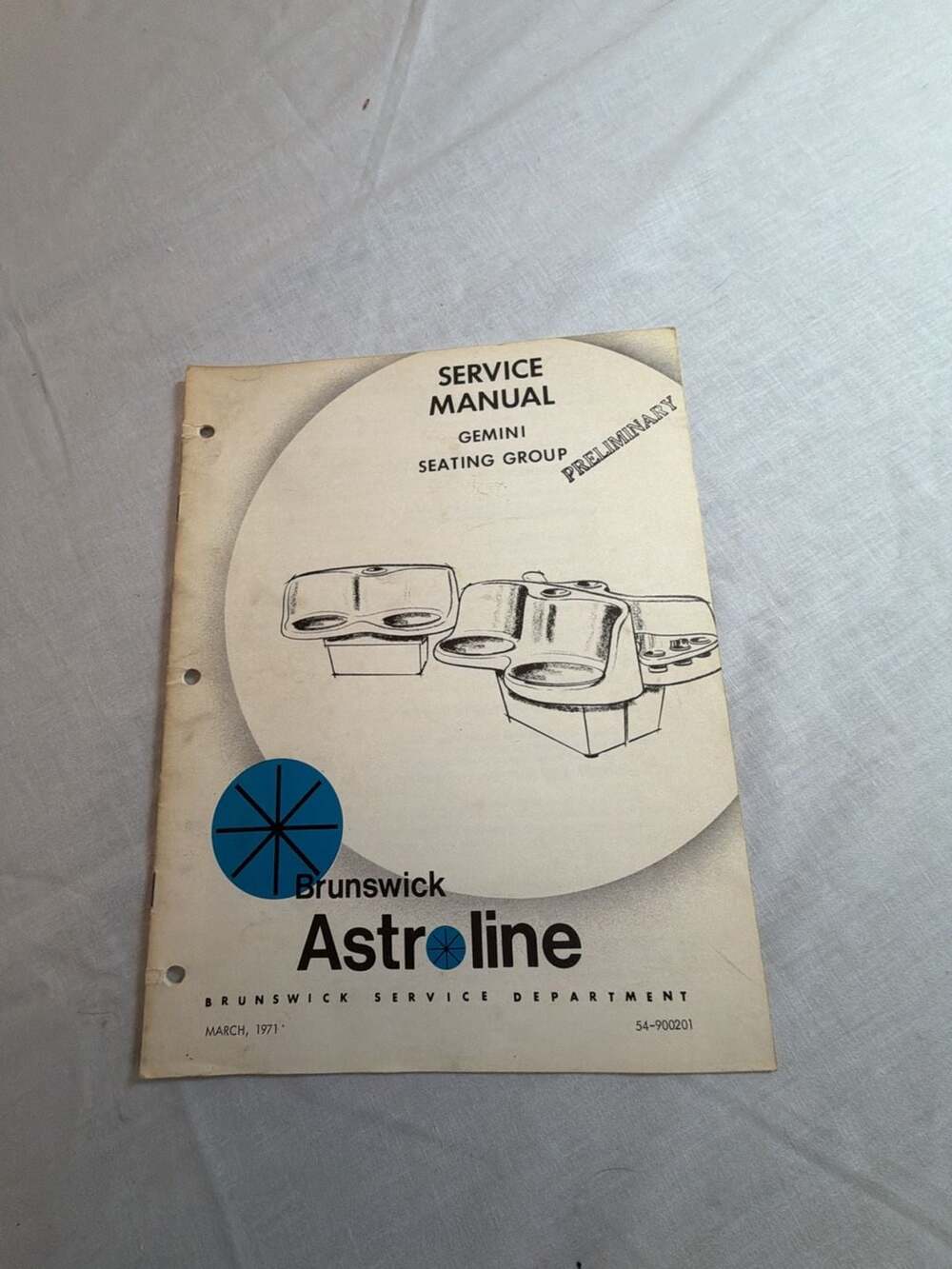 1971 Brunswick Astroline Gemini Seating Group Preliminary Service Manual